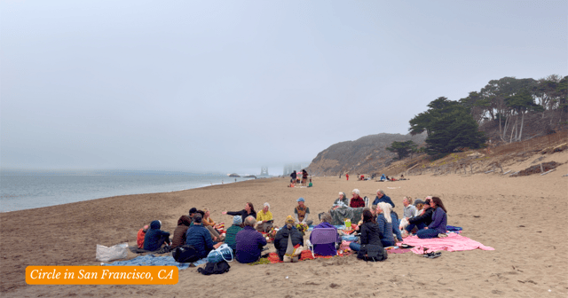 Earth listening circle in Baker's Beach, San Francisco
