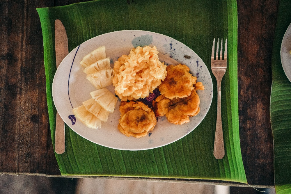 Meal made with local ingredients served at Kapawi Ecolodge