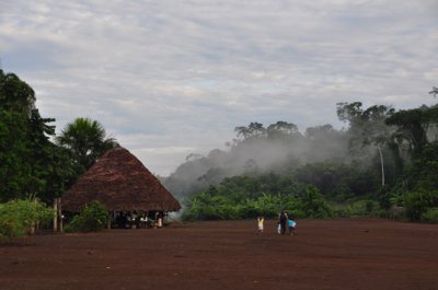 dirt clearing in Indigenous village dirt clearing in Indigenous village
